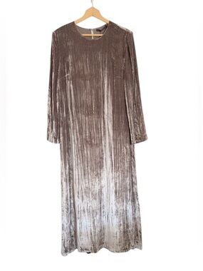 Jenni Kayne Exclusive Velvet Stella Flint Metallic Long Sleeve Maxi Dress size L